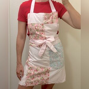 Handmade Pink And Blue Cherry Floral chef Apron